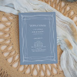 Modern Deco | Elegant Dusty Blue and White Wedding<br><div class="desc">This glamourous wedding program features a modern spin on classic art deco. An ornate,  white geometric frame and ornamentation decorate an elegant dusty blue background for a dramatic,  vintage welcome program look.</div>