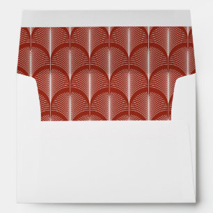 Modern Deco   Elegant Festive Red Wedding Envelope