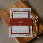 Modern Deco | Elegant Festive Red with Monograms Invitation Belly Band<br><div class="desc">These glamourous wedding belly bands feature a modern spin on classic art deco. Ornate,  light silver white geometric borders decorate an elegant festive red background with your initials for a dramatic,  vintage Christmas holiday wedding look.</div>