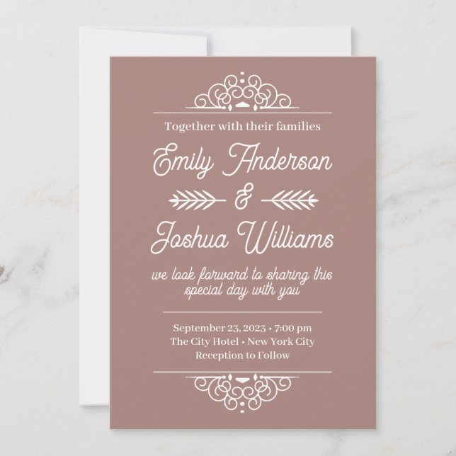 Modern Deco | Elegant rose gold Wedding Invitation (Front)