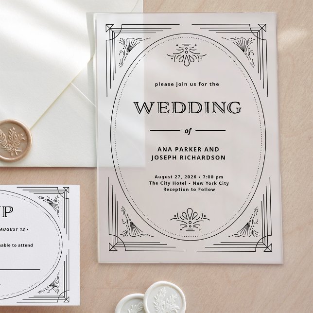 Modern Deco | Elegant Wedding Acrylic Invitations (Creator Uploaded)