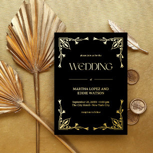 Modern Deco   Elegant Wedding Black and Gold