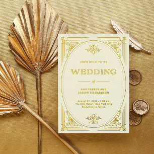 Modern Deco   Elegant Wedding Ivory and Gold