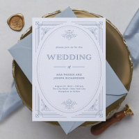 Modern Deco | Elegant White and Dusty Blue Wedding
