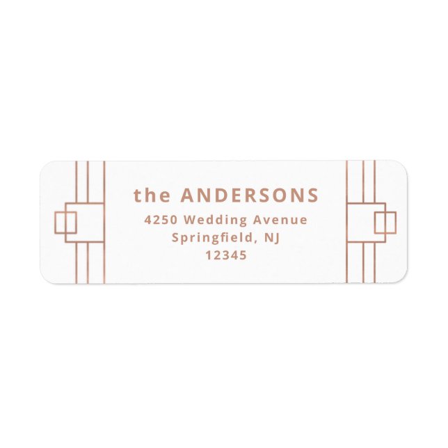 Modern Deco | Faux Rose Gold and White (Front)