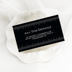 Modern Deco Onyx Black and White Wedding Details Enclosure Card
