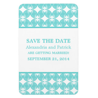 Modern Deco Save the Date Magnet, Aqua Magnet