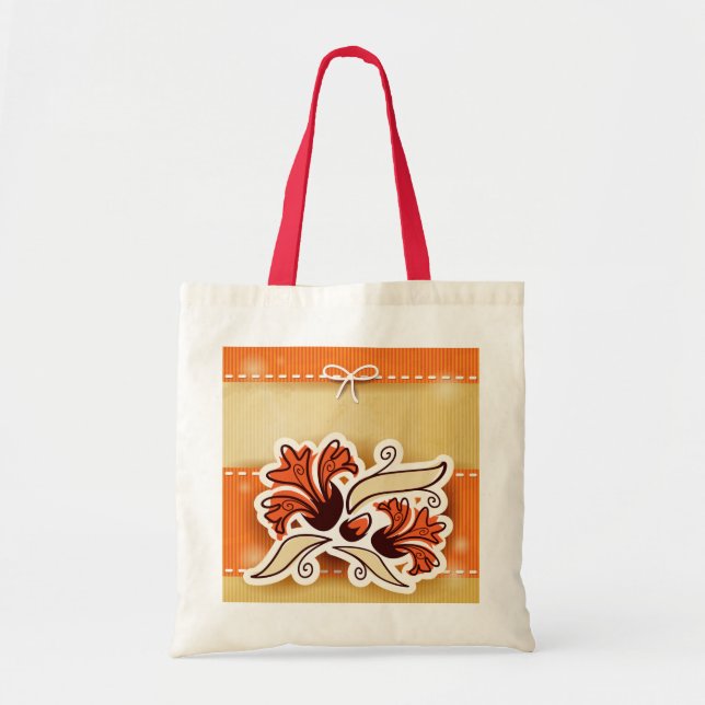 Modern decor with flower, pillow tote bag (Front)