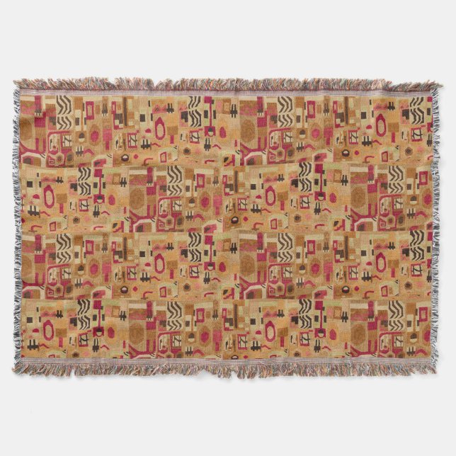Modern Decorative Abstract Throw Blanket (Front)