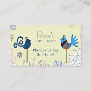 Modern Decorative Blue Birds Business Card