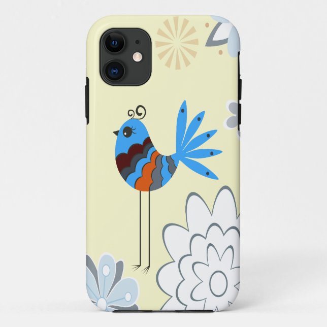 Modern Decorative Blue Birds Case-Mate iPhone Case (Back)
