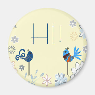 Modern Decorative Blue Birds Magnet
