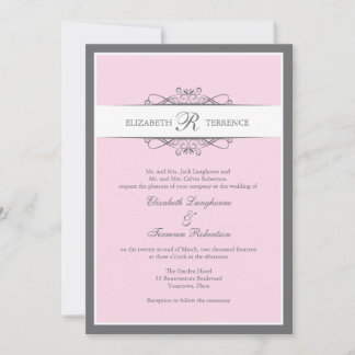 Modern Decorative Blush Wedding Invitation