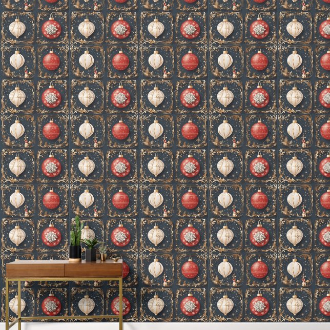 Modern decorative Christmas balls Wallpaper (Hallway)