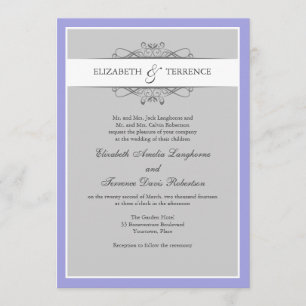 Modern Decorative Grey Wedding Invitation