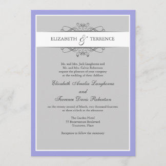 Modern Decorative Grey Wedding Invitation
