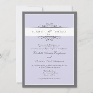 Modern Decorative Lilac Wedding Invitation