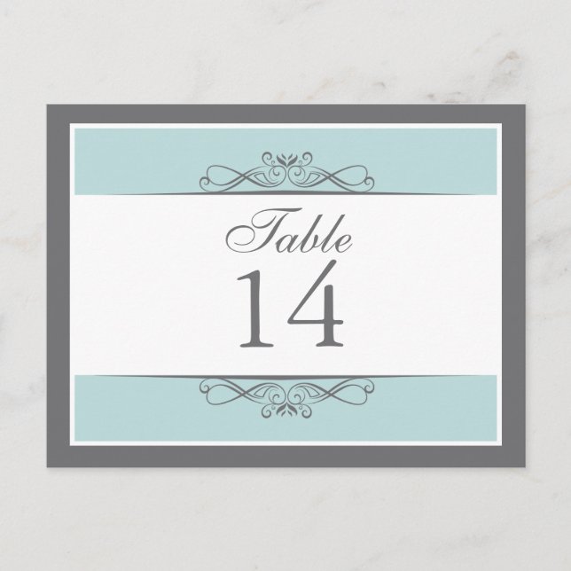 Modern Decorative Table Number Card (Front)