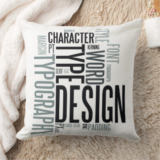 Modern Decorative Typography Throw Pillow