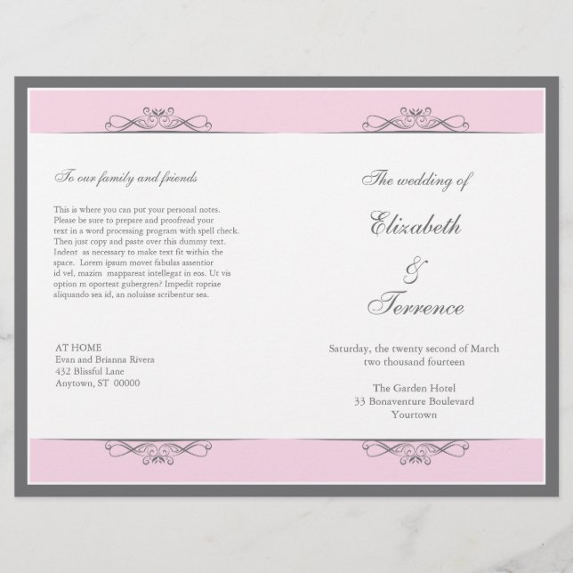 Modern Decorative Wedding Program Flyer (Front)