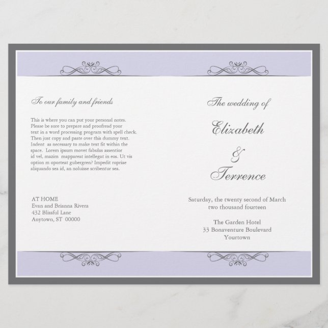 Modern Decorative Wedding Program Flyer (Front)