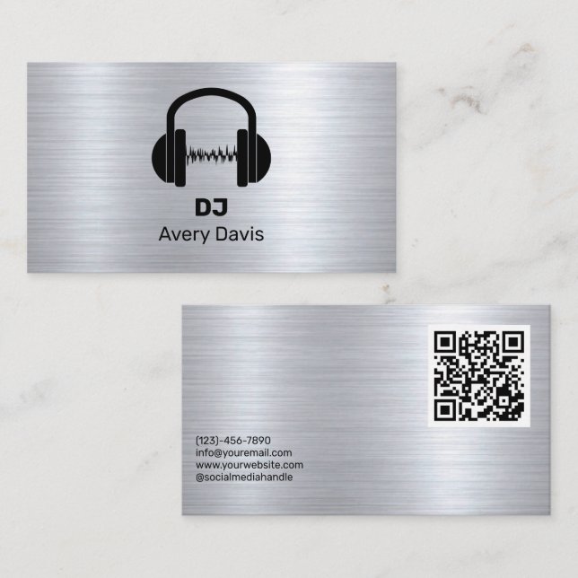 Modern Deejay DJ Music Beat Professional Business Card (Front/Back)