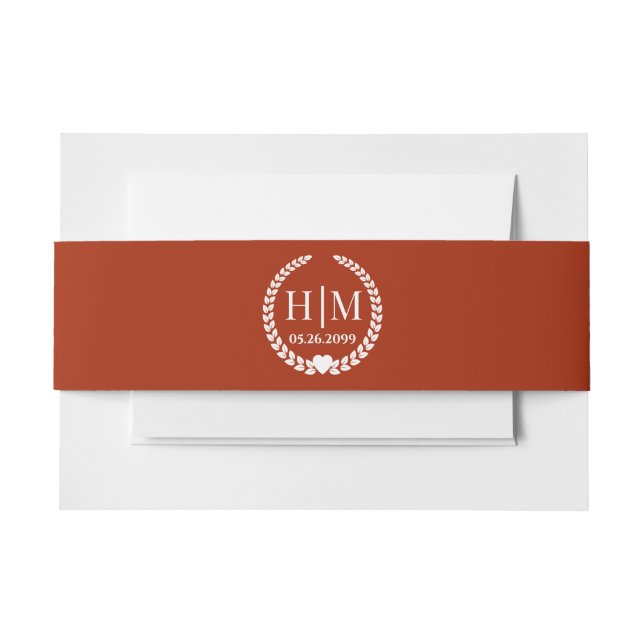 Modern Deep Autumn Orange Invitation Belly Band (Front Example)