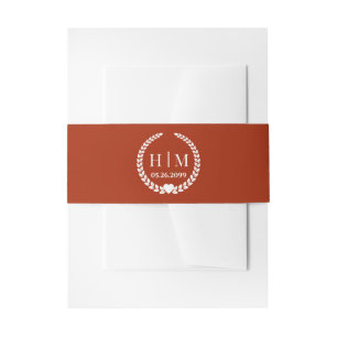 Modern Deep Autumn Orange Invitation Belly Band