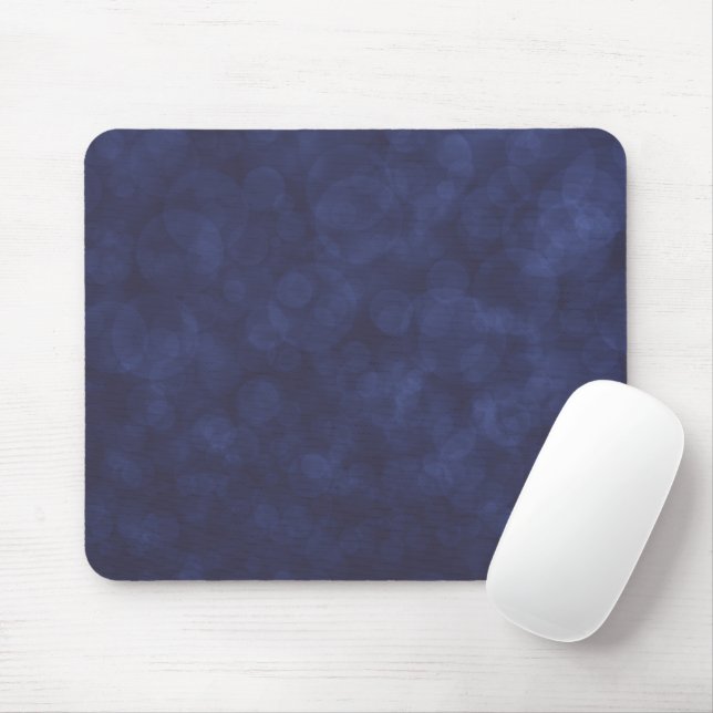 Modern Deep Blue Bokeh Mousepad (With Mouse)