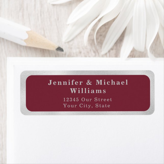 Modern Deep Burgundy Silver Grey Wedding (Insitu)