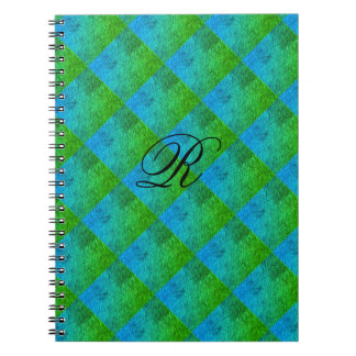 MODERN DEEP GREEN BLUE CUTE Spiral Photo Notebook