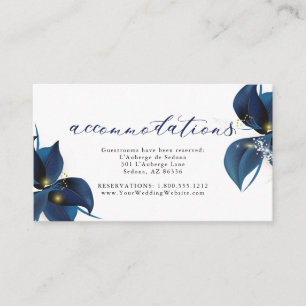 Modern Deep Indigo Blue Guest Accommodations Enclosure Card