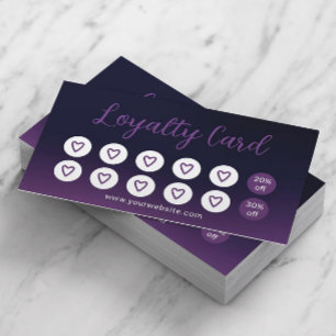 Modern Deep Purple Beauty Salon & Spa Loyalty Card