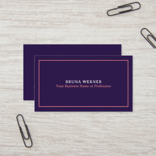 Modern Deep Purple Blush Name Business Card
