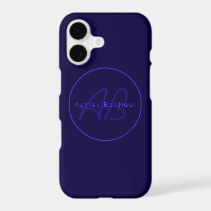 Modern Deep Purple Colours Cool Name & Monogram
