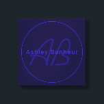 Modern Deep Purple Colours | Cool Name & Monogram Canvas Print<br><div class="desc">Modern monogrammed name or brand.</div>