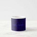 Modern Deep Purple Colours | Cool Name & Monogram Espresso Cup<br><div class="desc">Modern monogrammed name or brand.</div>
