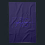 Modern Deep Purple Colours | Cool Name & Monogram Tea Towel<br><div class="desc">Modern monogrammed name or brand.</div>