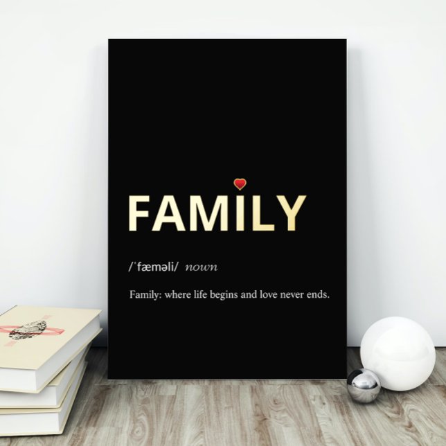 Modern definition of FAMILY minimalist black gold Foil Prints (Creator Uploaded)