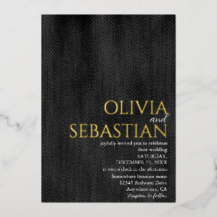 Modern delicate black Minimal Textured Wedding