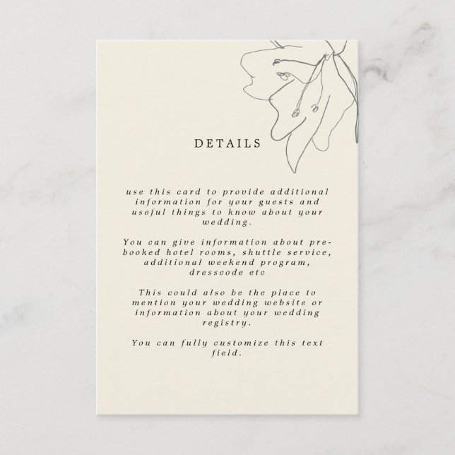 Modern Delicate Soft Eggshell Floral Enclosure Card (Front)