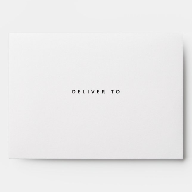 Modern Deliver To With Return Address White Envelope (Front)