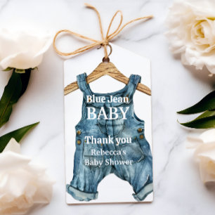 Modern Denim Blue Jean Baby Boy Baby Shower Gift Tags