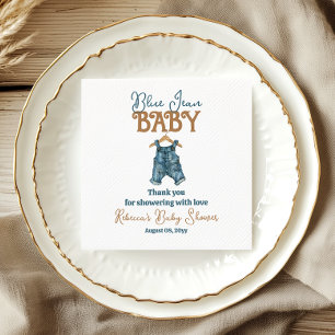 Modern Denim Boy Blue Jean Baby Shower Napkin
