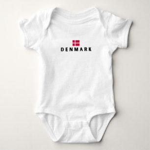 Modern denmark scandinavia Flag Country Souvenir Baby Bodysuit