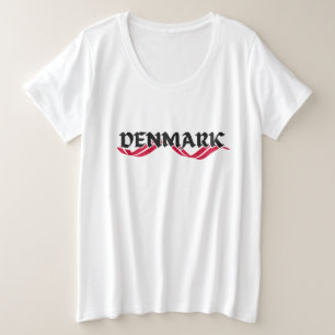 Modern denmark scandinavia Flag Country Souvenir Plus Size T-Shirt