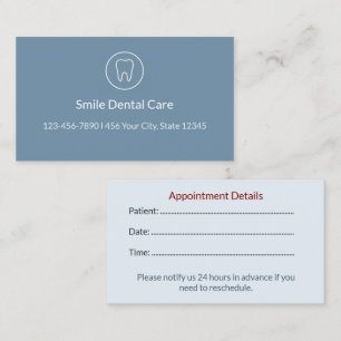 Modern Dental Appointment Card   Clinic Reminder
