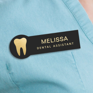 Modern Dental Assistant Tooth Name Tag