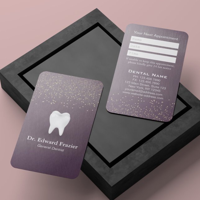 Modern Dental Care Dentist Appointment Purple Gold (Creator Uploaded)