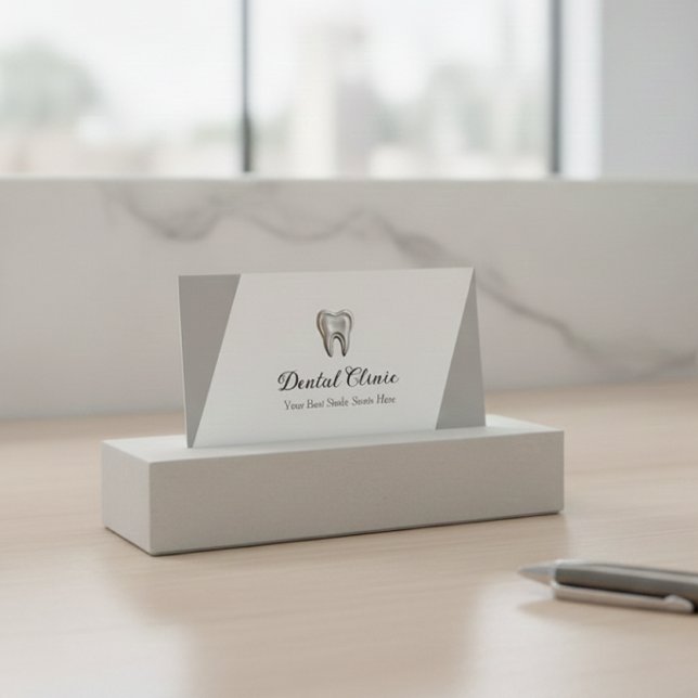 Modern Dental Clinic Logo QR Code Dentist Business Card (Creator Uploaded)